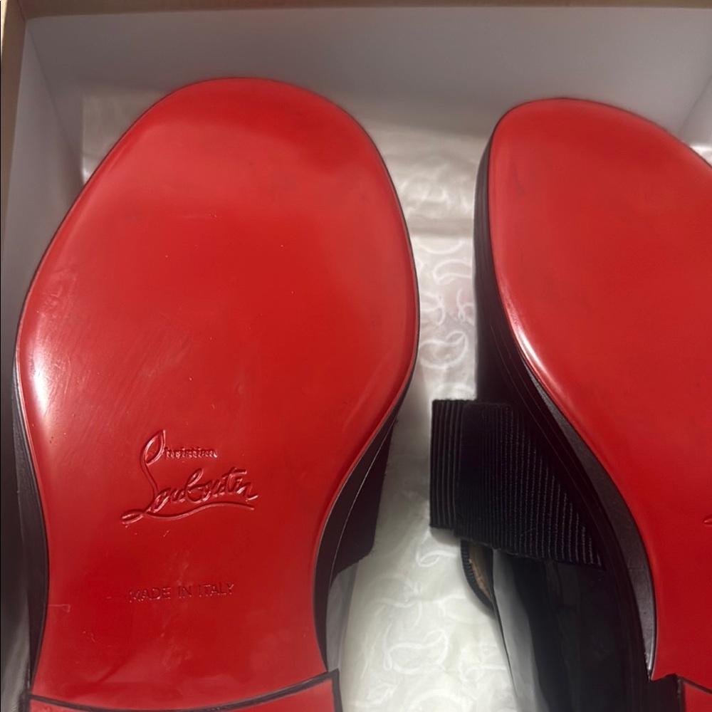 Christian Louboutin Styleetoy Flat Black Suede Loafers Size 31 Girls EUC - Picture 11 of 11